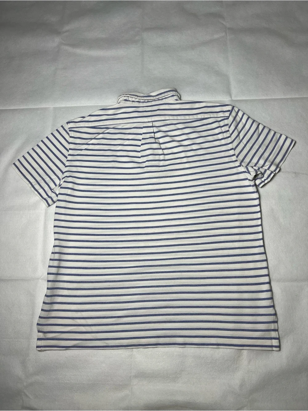 Ralph Lauren blue and white striped polo shirt